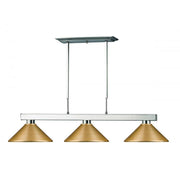3 Light Billiard Table Light -Satin Gold