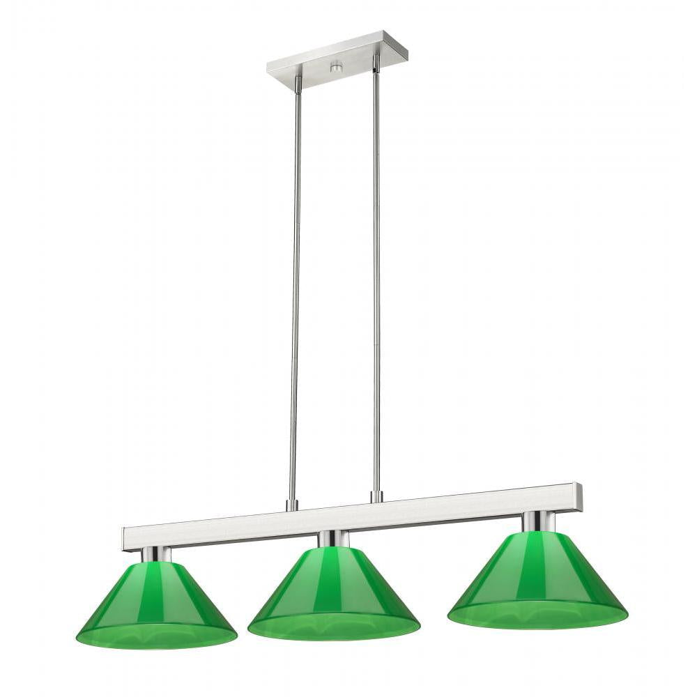 3 Light Billiard Table Light -Green