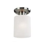 1 Light Flush Mount Light-White Linen