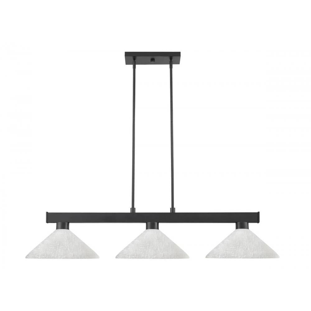 3 Light Billiard Table Light -White Linen