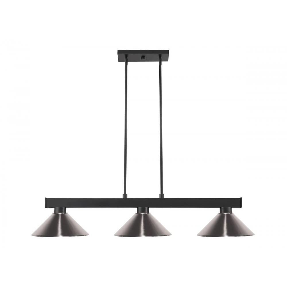 3 Light Billiard Table Light -Brushed Nickel
