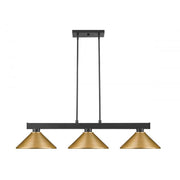 3 Light Billiard Table Light -Satin Gold