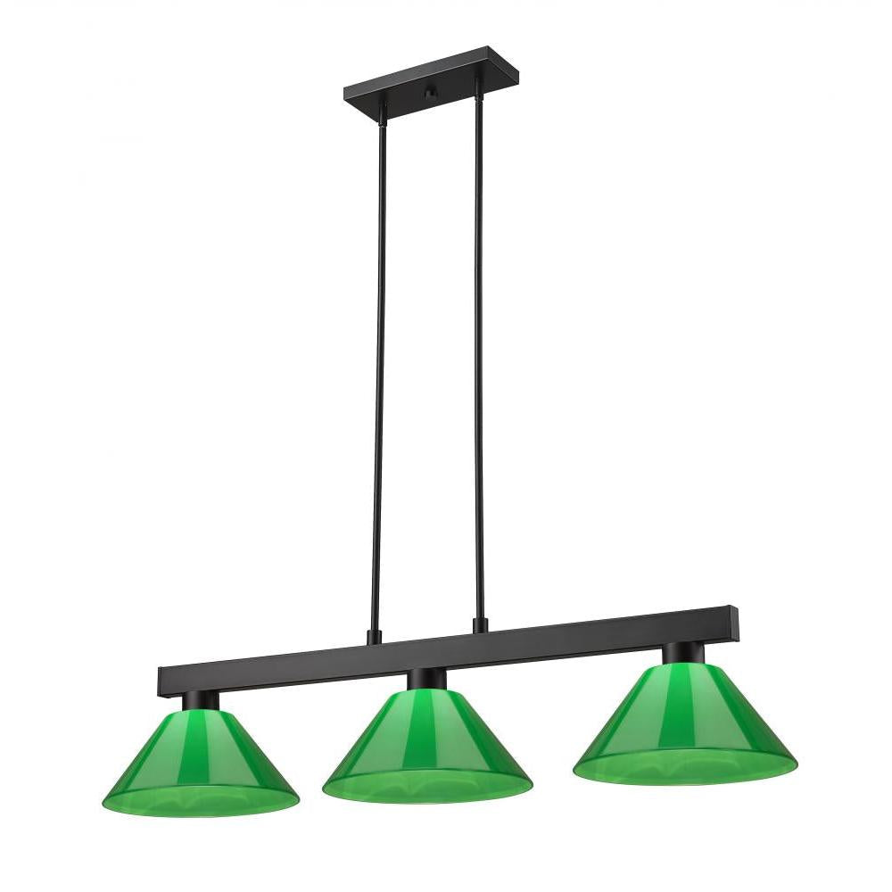 3 Light Billiard Table Light -Green