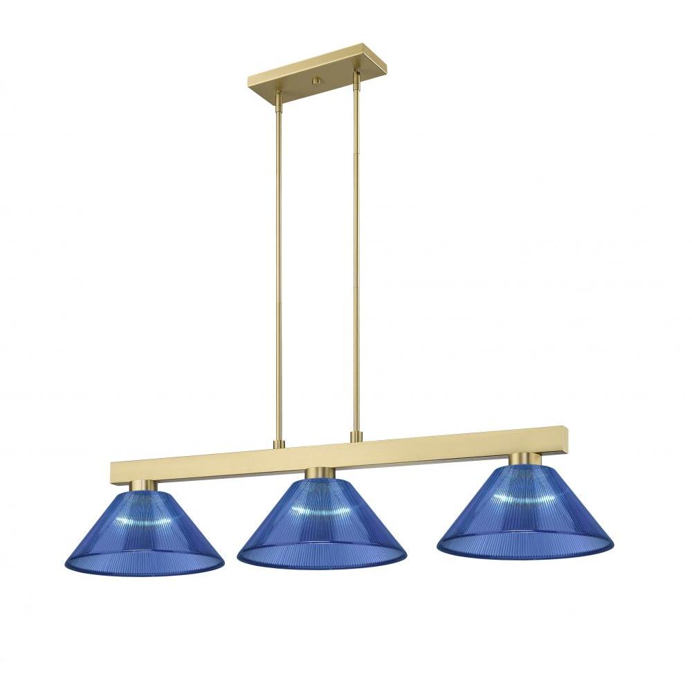 3 Light Billiard Table Light -Dark Blue