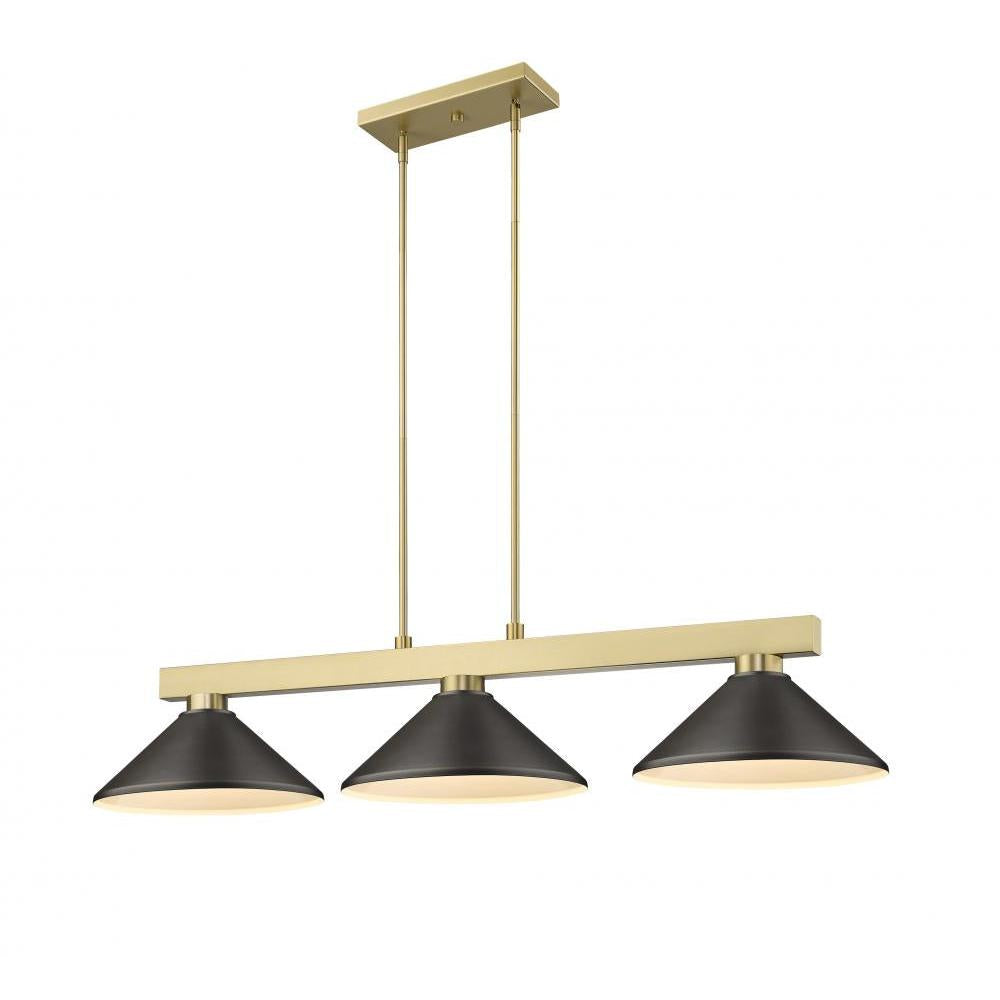 3 Light Billiard Table Light -Bronze