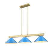 3 Light Billiard Table Light -Electric Blue