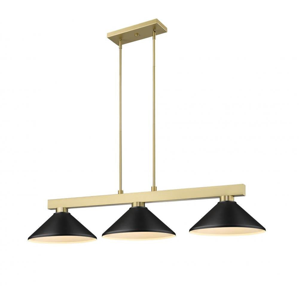 3 Light Billiard Table Light -Matte Black