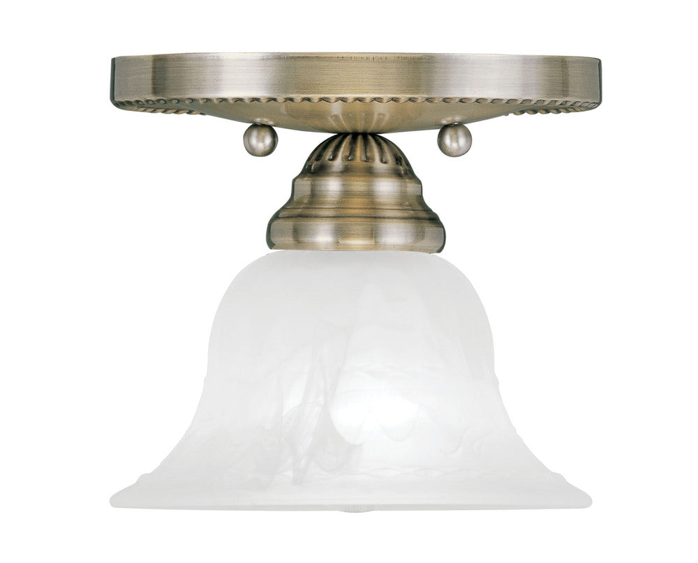 Livex Lighting EDGEMONT 1530-01 Flush Mount Contemporary - Antique Brass