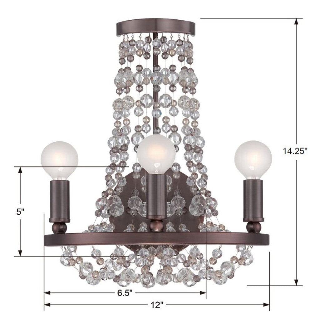 Crystorama CHANNING 1542-CB-MWP Sconce Modern - Chocolate Bronze