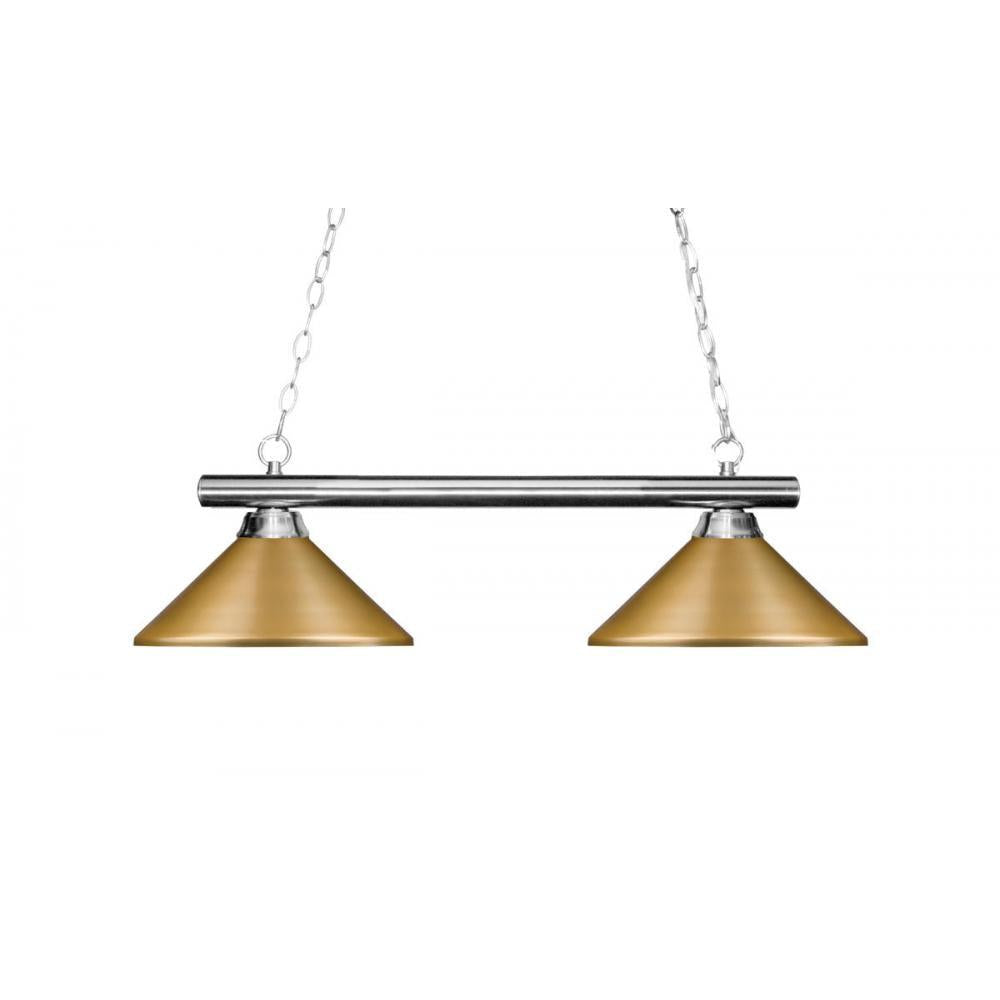 2 Light Billiard Table Light -Satin Gold