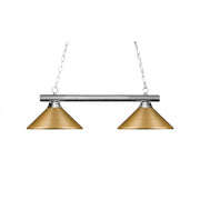 2 Light Billiard Table Light -Satin Gold