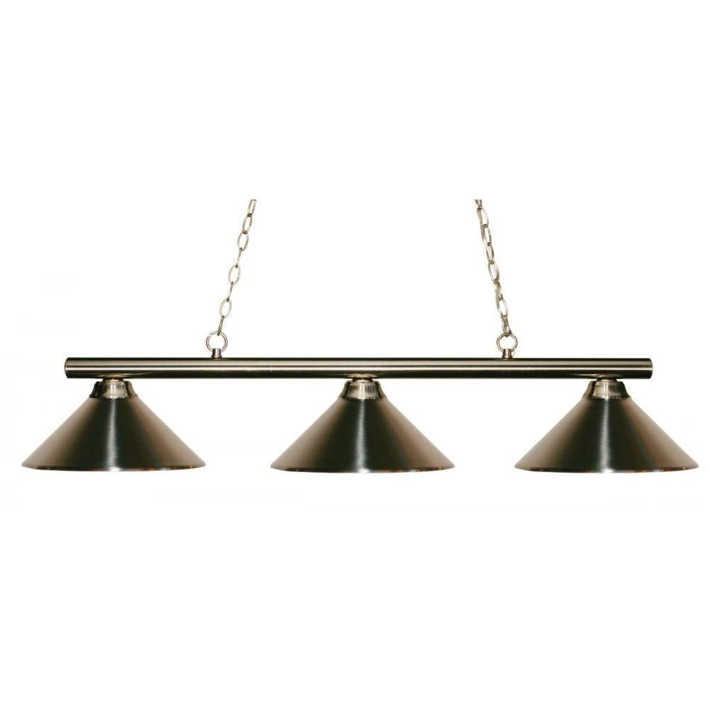 3 Light Billiard Table Light -Brushed Nickel
