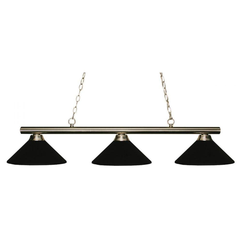 3 Light Billiard Table Light -Matte Black