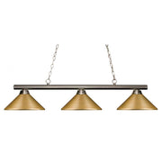 3 Light Billiard Table Light -Satin Gold