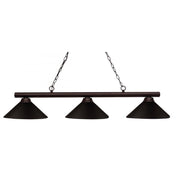 3 Light Billiard Table Light -Bronze