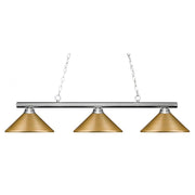 3 Light Billiard Table Light -Satin Gold