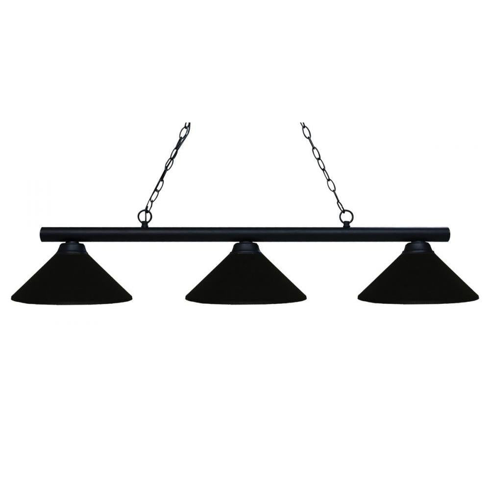 3 Light Billiard Table Light -Matte Black