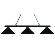 3 Light Billiard Table Light -Matte Black