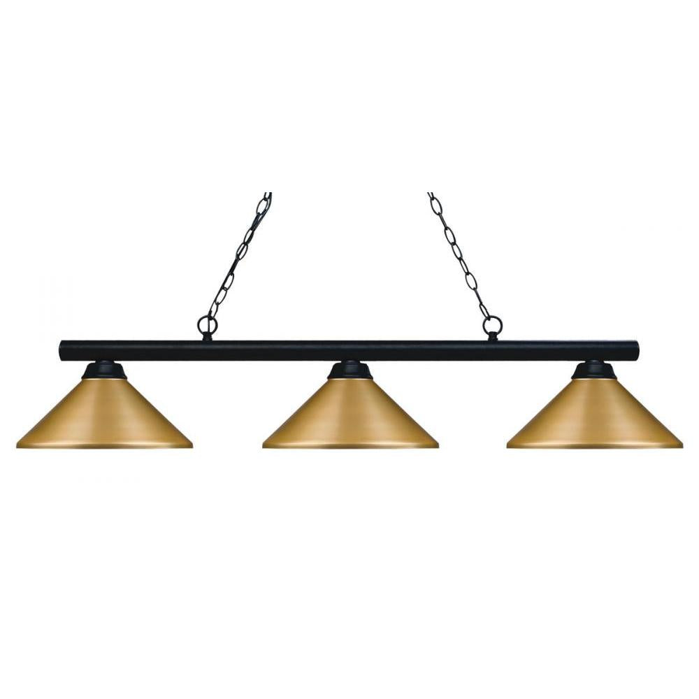 3 Light Billiard Table Light -Satin Gold