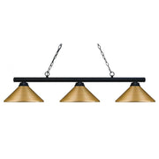 3 Light Billiard Table Light -Satin Gold