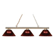 3 Light Billiard Table Light -Burgundy