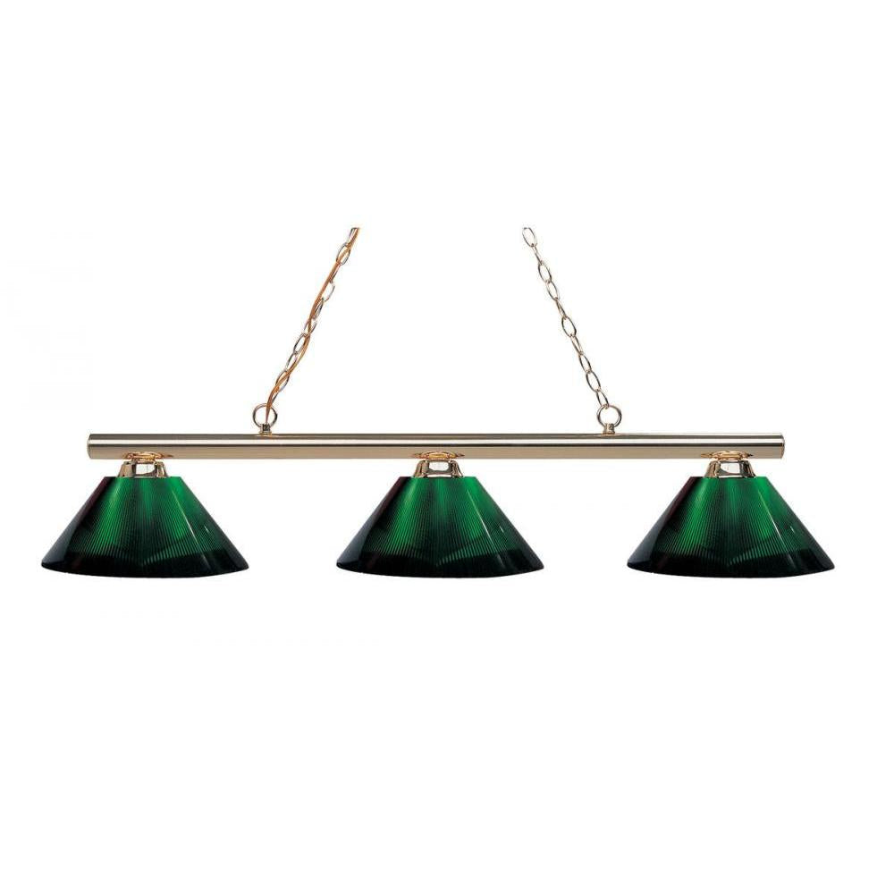 3 Light Billiard Table Light -Green