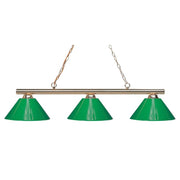 3 Light Billiard Table Light -Green