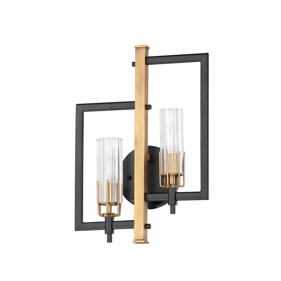 Maxim Lighting 16112CLBKAB Flambeau 13 Wall Sconce - Black / Antique Brass