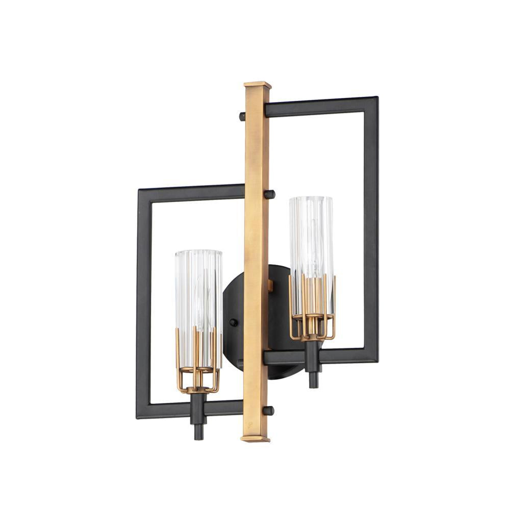 Flambeau 13 Wall Sconce - Black / Antique Brass