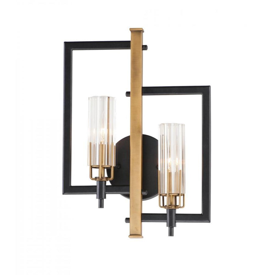 Maxim Lighting 16115CLBKAB Flambeau 13 Wall Sconce - Black / Antique Brass