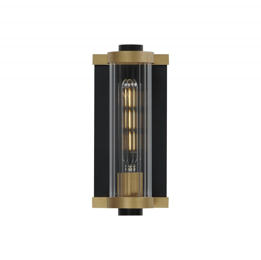 Opulent 5 Inch Outdoor Wall Lantern – Black / Antique Brass