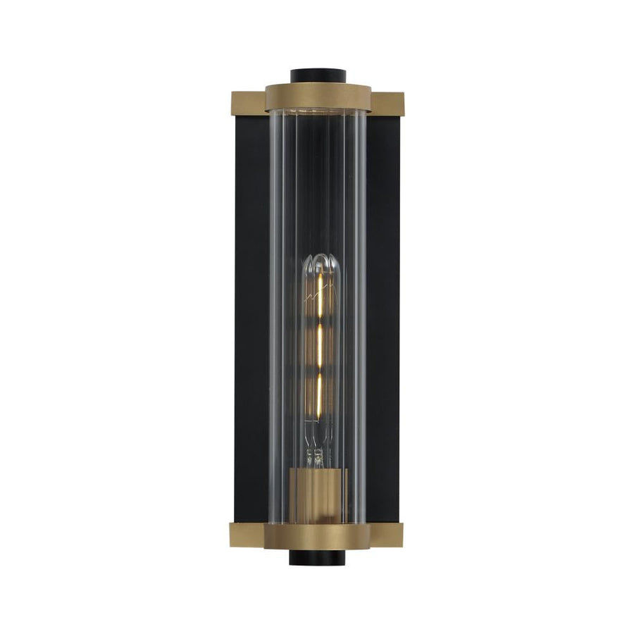 Opulent 5 Inch Outdoor Wall Lantern – Black / Antique Brass