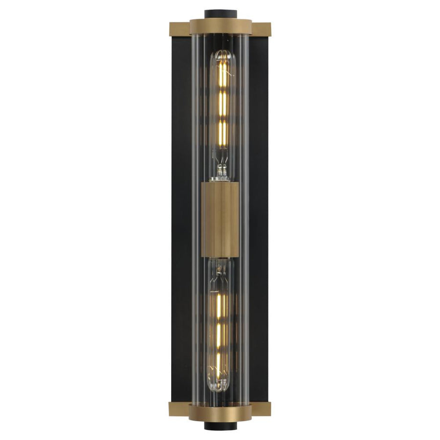 Opulent 5 Inch Outdoor Wall Lantern – Black / Antique Brass