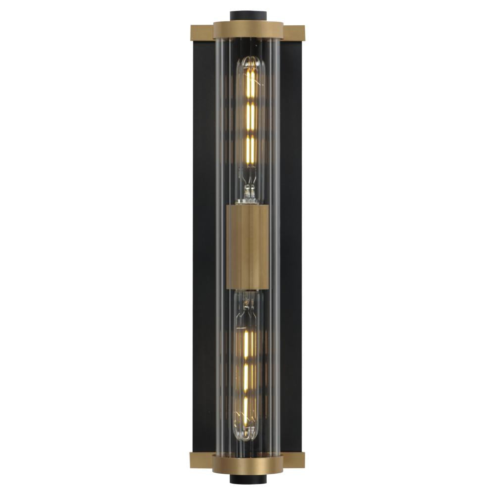 Opulent 5 Inch Outdoor Wall Lantern – Black / Antique Brass