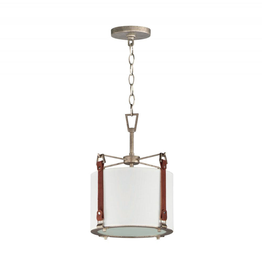 Maxim Lighting 16133FTWZBSD Sausalito 11.5 Inch Semi Flush Mount Light – Weathered Zinc / Brown Suede