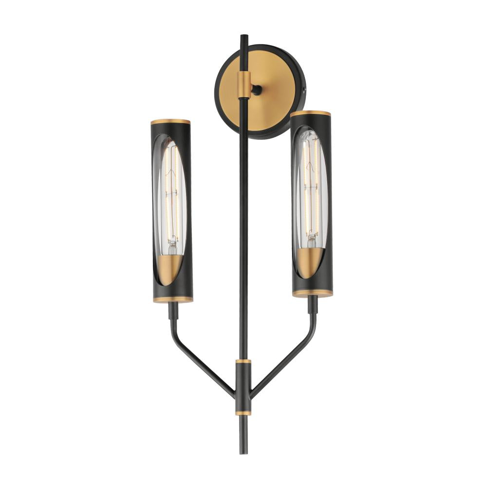 Regent 10 Wall Sconce - Black / Antique Brass