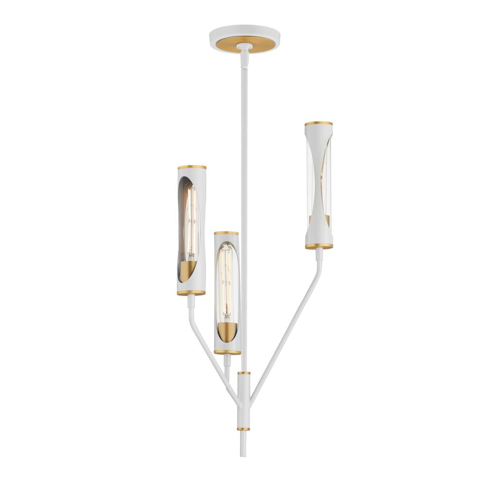 Regent 14 Inch 3 Light Pendant – Light French Gray / Natural Aged Brass