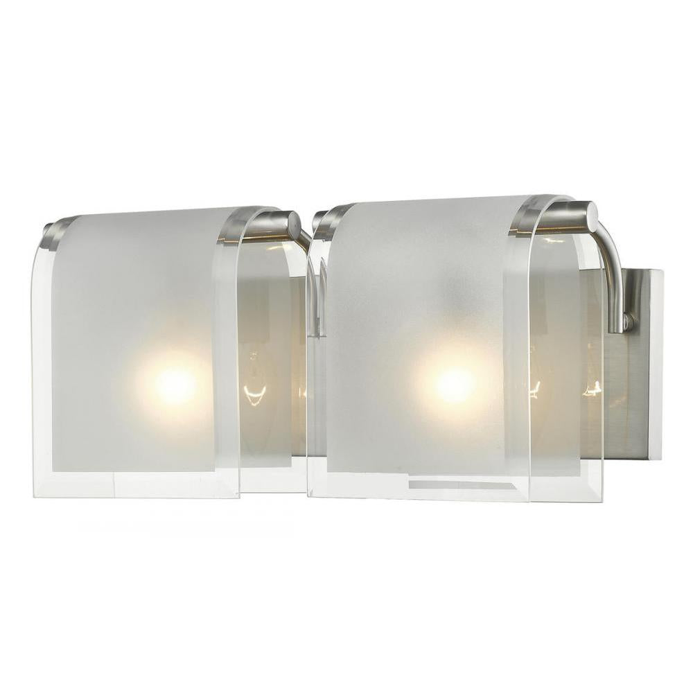 2 Light Vanity-Clear Beveled + Frosted