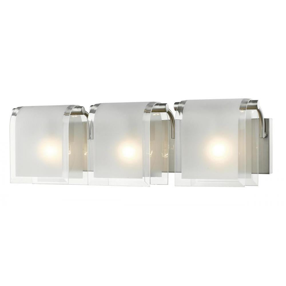 3 Light Vanity-Clear Beveled + Frosted