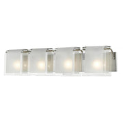 4 Light Vanity-Clear Beveled + Frosted
