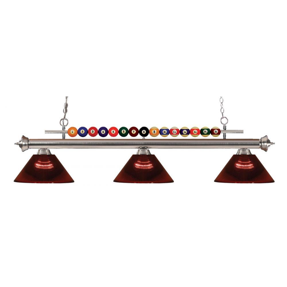 3 Light Billiard Table Light -Burgundy