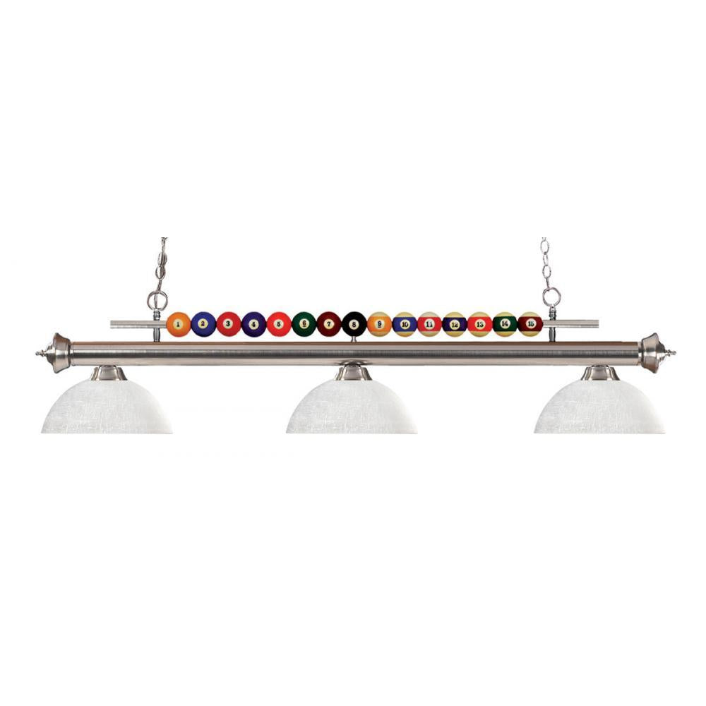 3 Light Billiard Table Light -White Linen