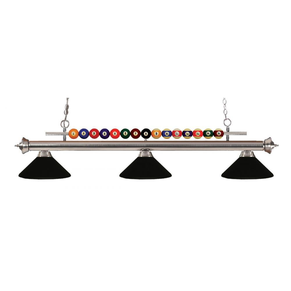 3 Light Billiard Table Light -Matte Black