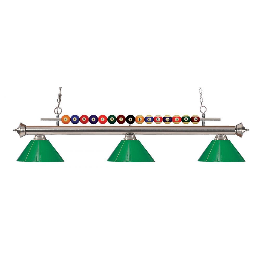 3 Light Billiard Table Light -Green
