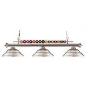 3 Light Billiard Table Light -Brushed Nickel