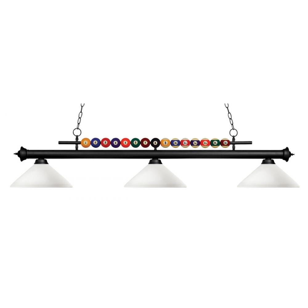3 Light Billiard Table Light -Matte Opal