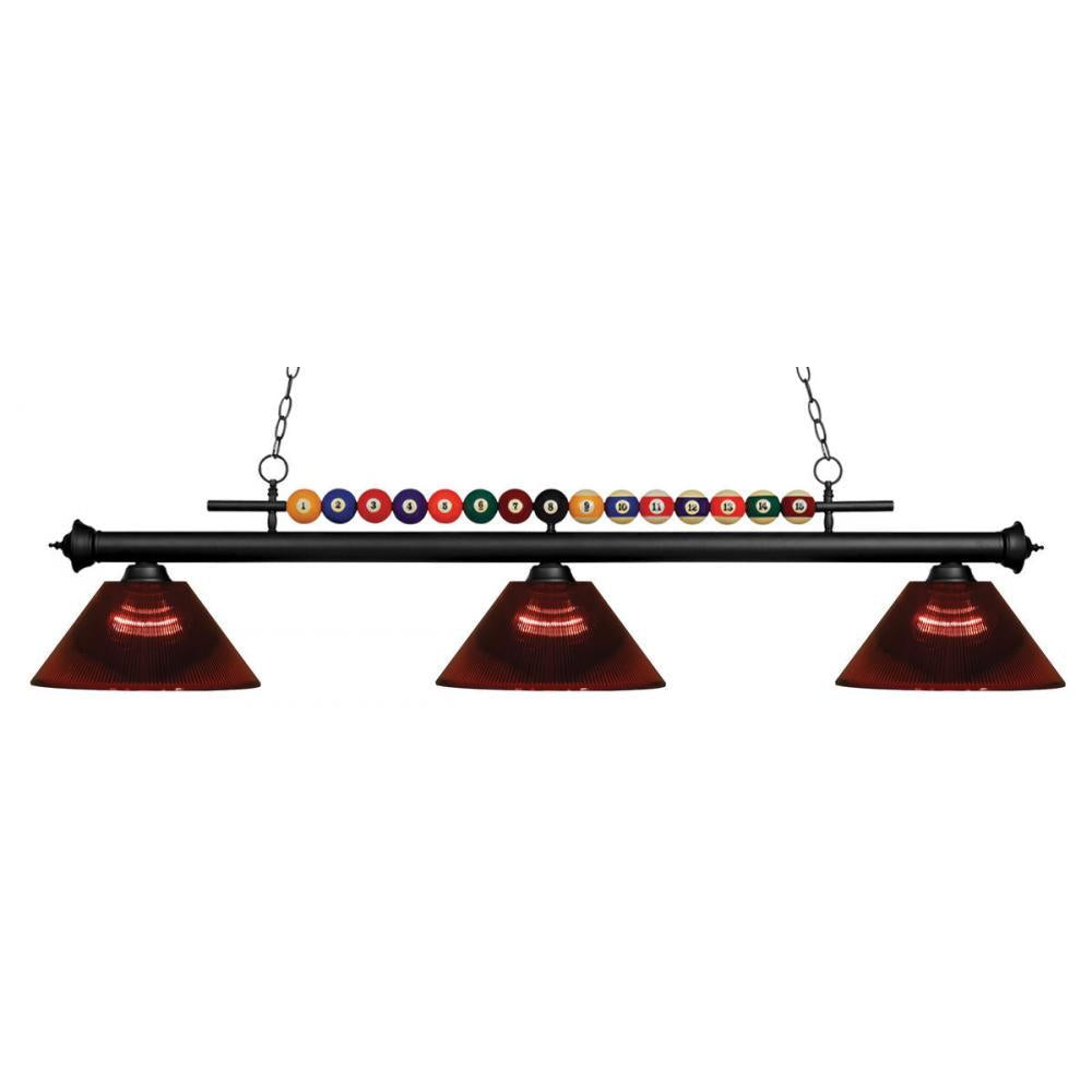 3 Light Billiard Table Light -Burgundy