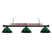 3 Light Billiard Table Light -Green