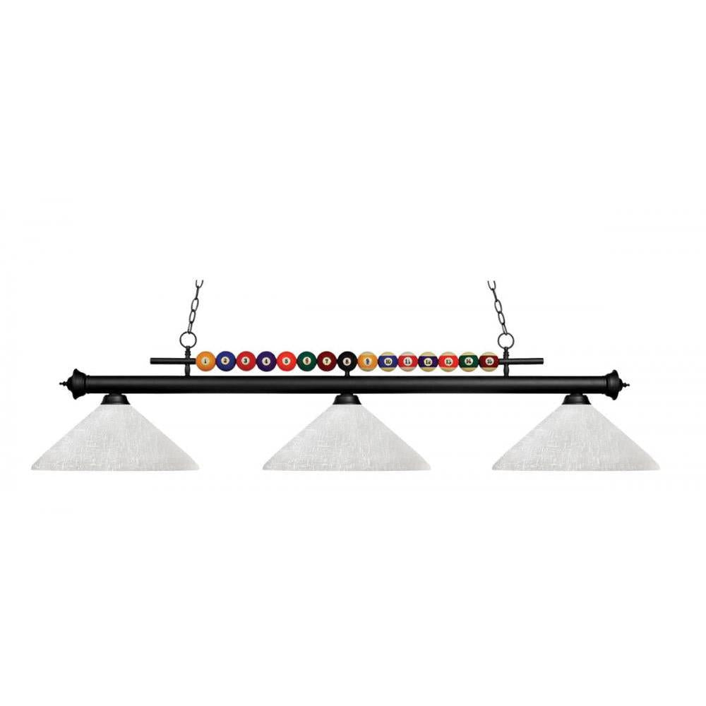 3 Light Billiard Table Light -White Linen