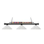 3 Light Billiard Table Light -White Linen